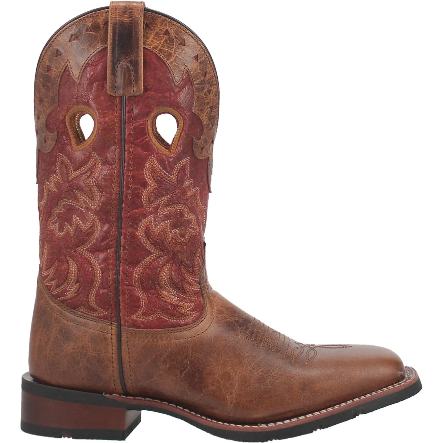 Laredo Men's Ross Red And Brown Square Toe Boots 7945 - Image 4