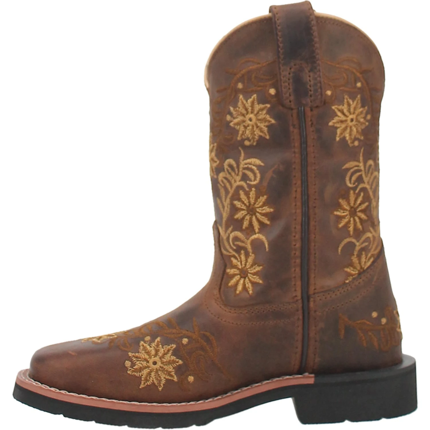 Dan Post Youth Gardenia Embroidered Honey Brown Leather Boots DPC3942 - Image 5
