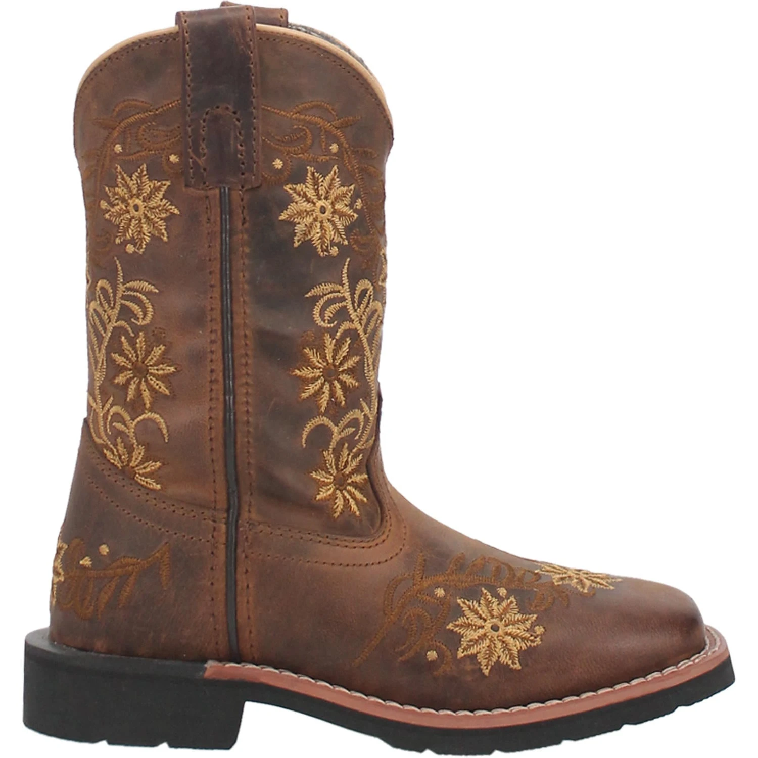 Dan Post Youth Gardenia Embroidered Honey Brown Leather Boots DPC3942 - Image 3
