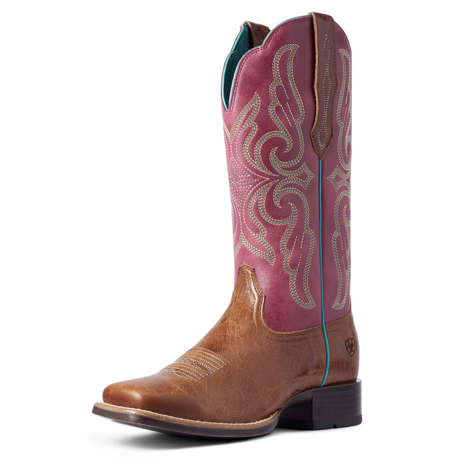 Ariat Ladies Primera Dark Tan & Pomegranate StretchFit Boots 10038461 - Image 3