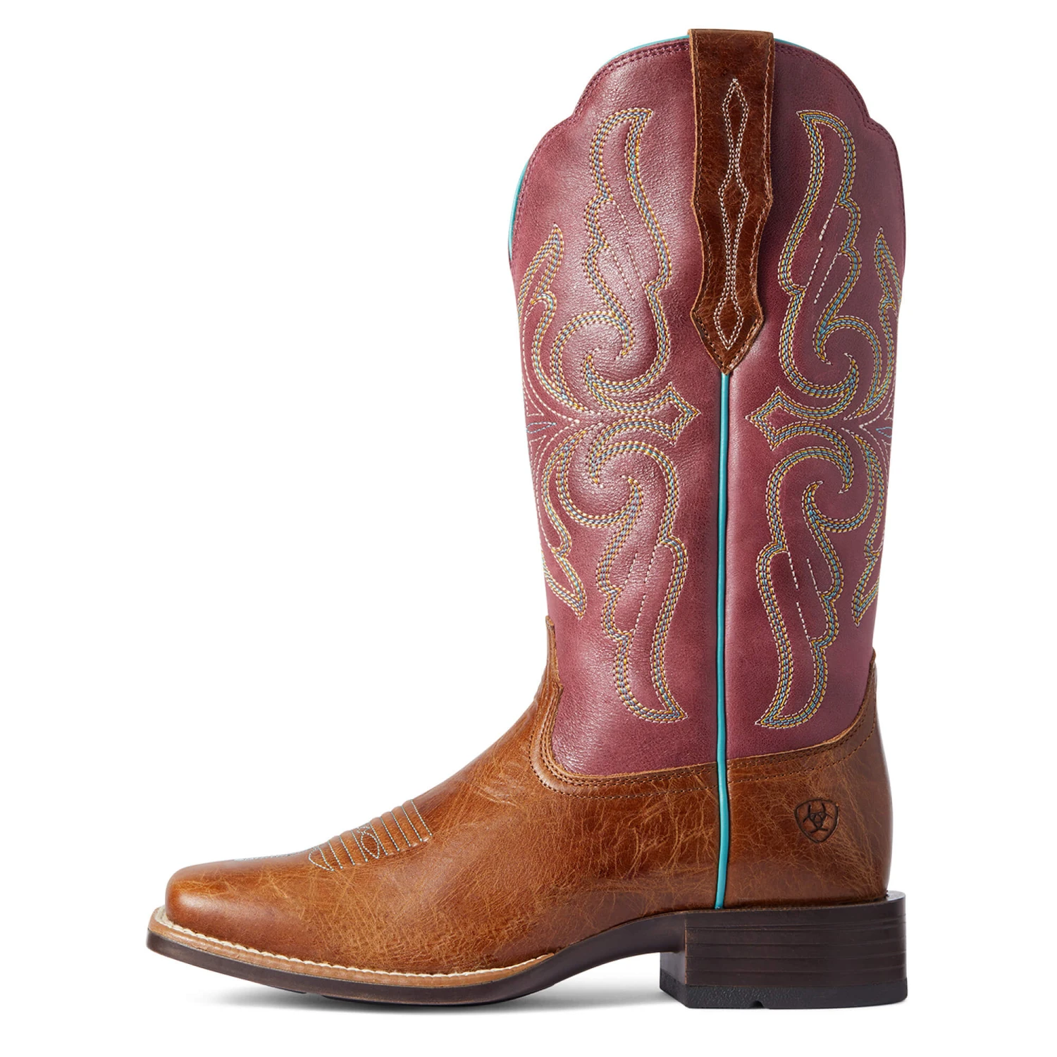 Ariat Ladies Primera Dark Tan & Pomegranate StretchFit Boots 10038461 - Image 4