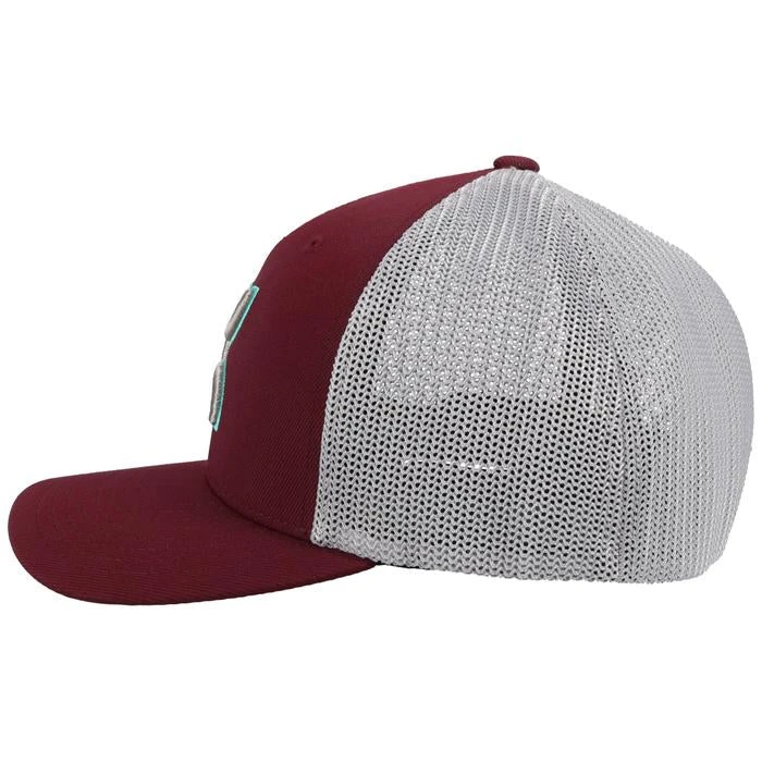 Hooey Children's "Coach" Maroon And Grey Flexfit Hat 2112MAGY-Y - Image 3