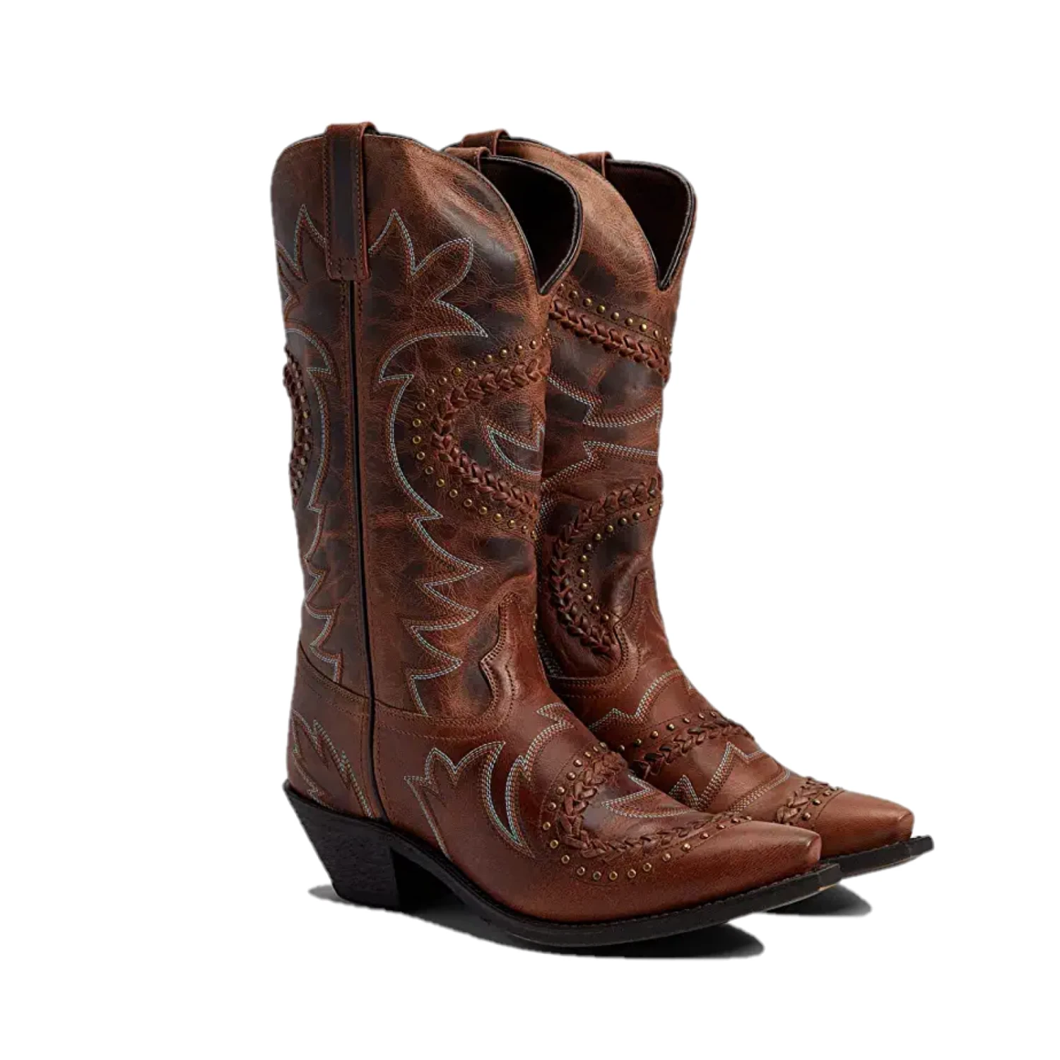 Laredo® Ladies Tan Twistz Studded Brown Snip Toe Boots52390 - Image 6