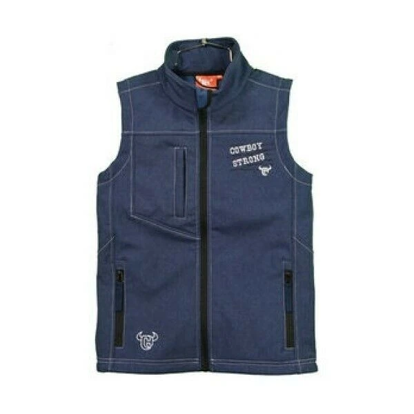 Cowboy Hardware Boy's Cowboy Strong Heather Navy Vest 387103-484 - Image 2