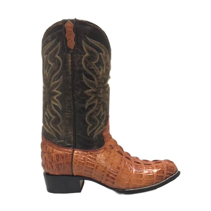 Cowtown Men's Cognac R Toe Alligator Print Western Boots R6094 - Image 3