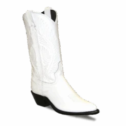 Abilene Ladies USA Made J-Toe White Dress Leather Western Boots 9054