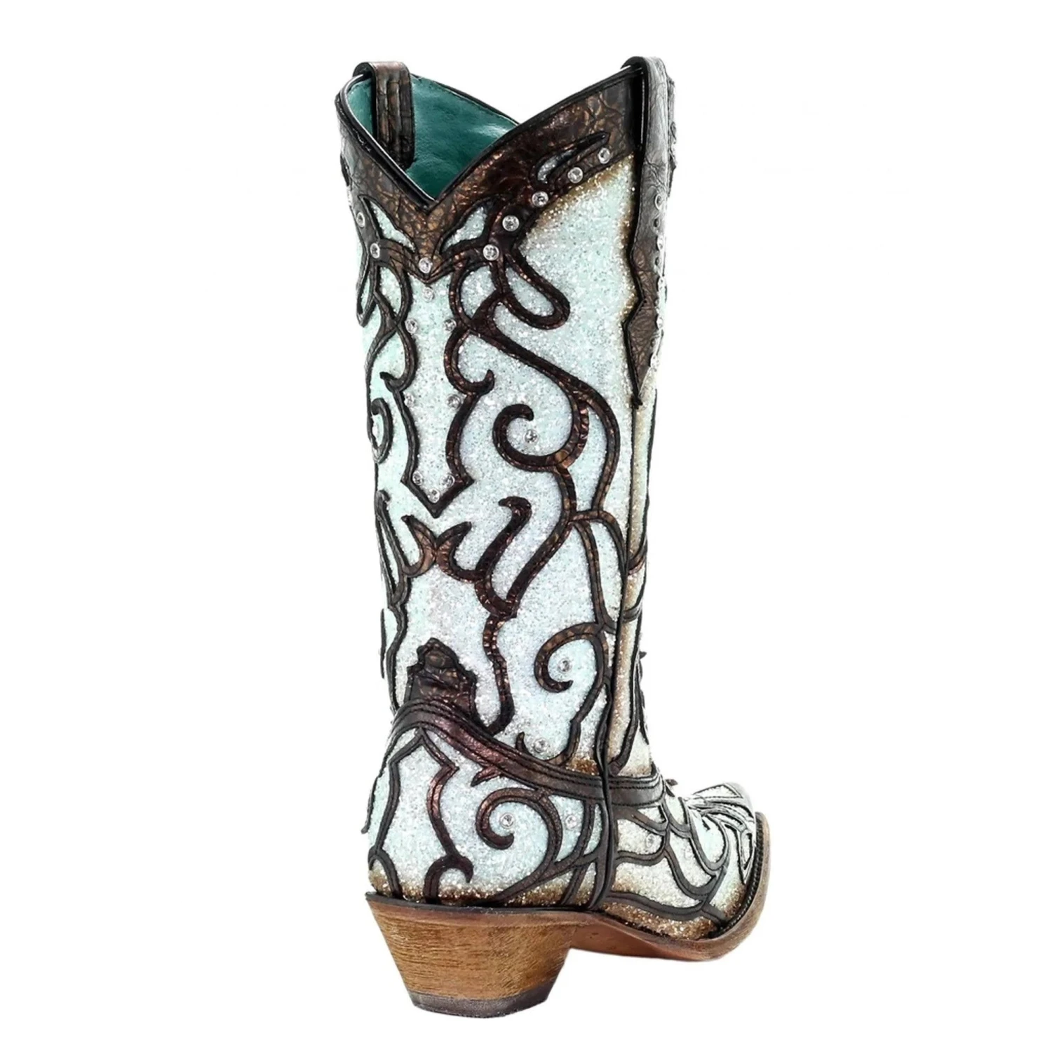 Corral Boots Corral Ladies Sky Blue Inlay And Studded Western Boots C3460 - Image 3