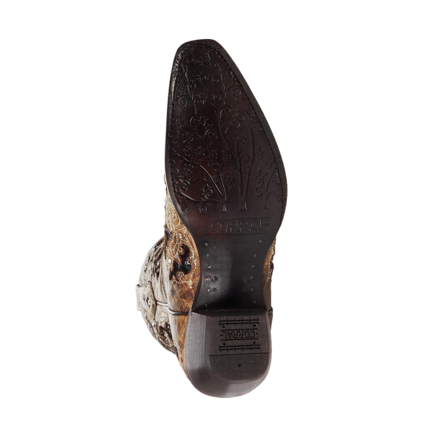 Corral Boots Corral® Ladies Inlay Embroidery & Studs Distressed Brown Ankle Boots A4190 - Image 3