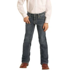 Rock & Roll Denim Boy's Reflex Bootcut Dark Vintage Jeans BB-2809