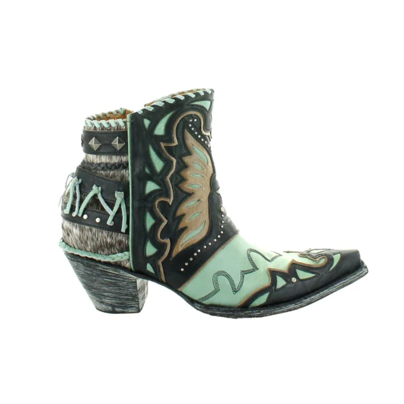 Old Gringo® Ladies Eagle Flight Black & Aqua Snip Toe Booties BL3515-1 - Image 4