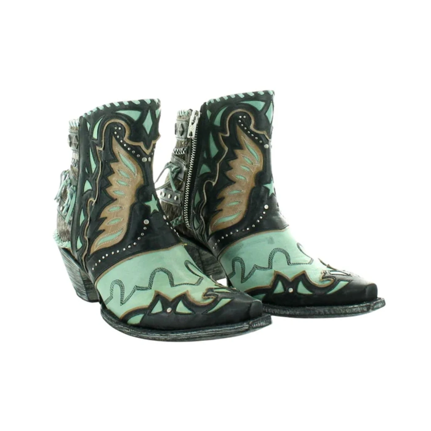 Old Gringo® Ladies Eagle Flight Black & Aqua Snip Toe Booties BL3515-1 - Image 3