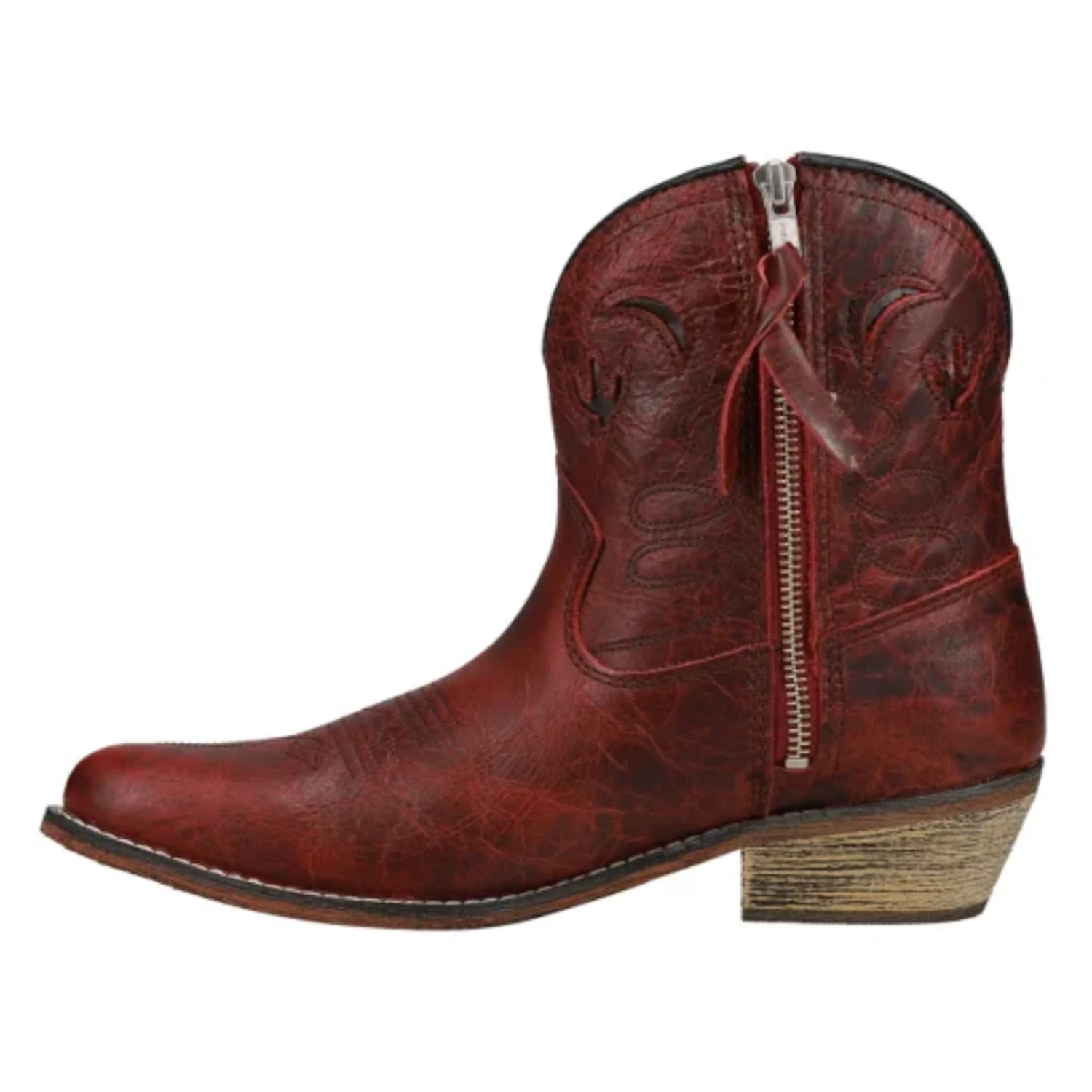 Dingo® Ladies Adobe Rose Red Western Zip Up Booties DI695 - Image 4