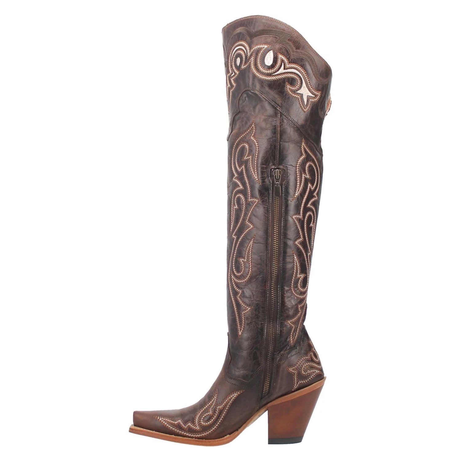Dan Post® Ladies Kommotion Chocolate Snip Toe Tall Leather Boot DP4342 - Image 5