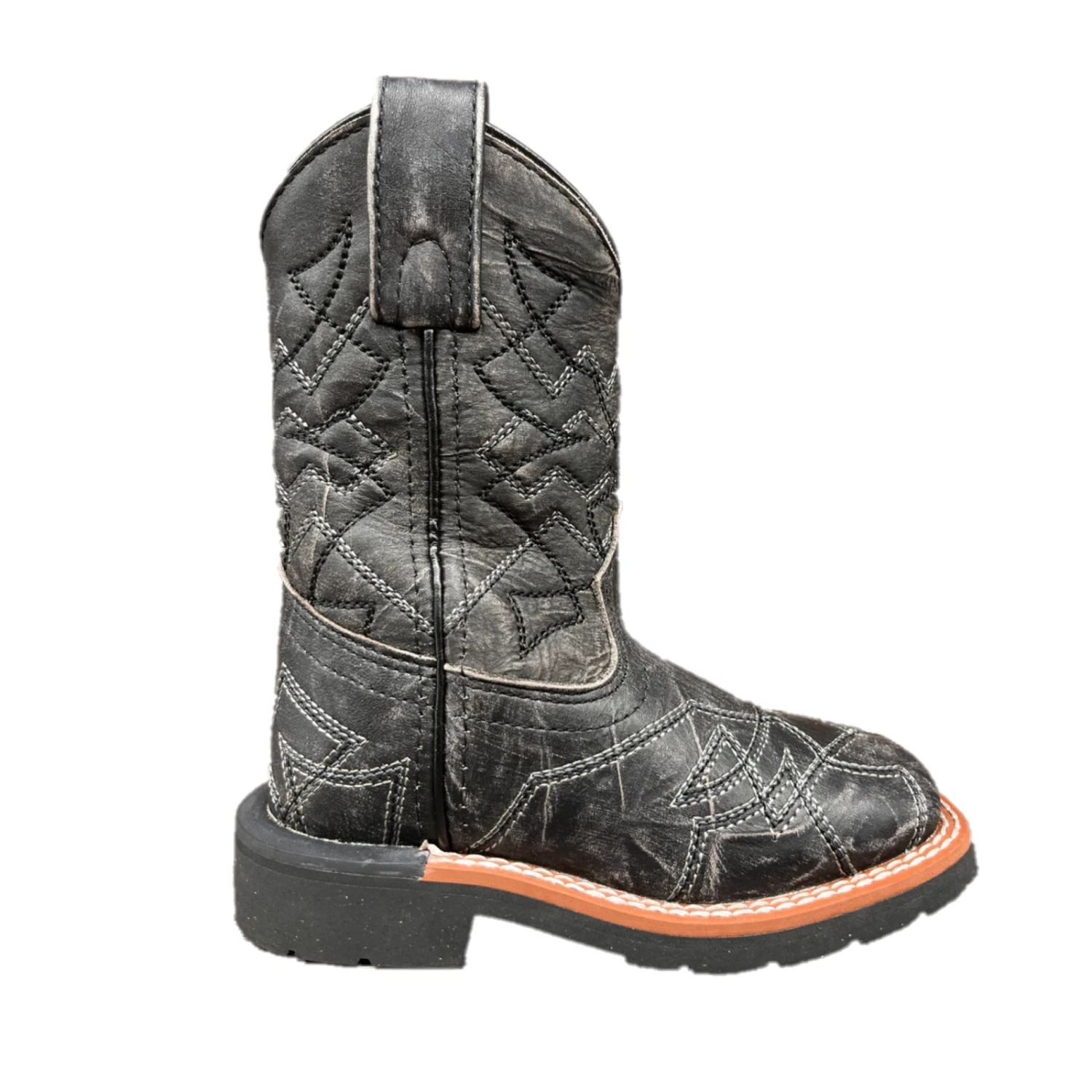 Dan Post® Toddler Boy's Quinn Square Toe Black Leather Boots DPC3939 - Image 3