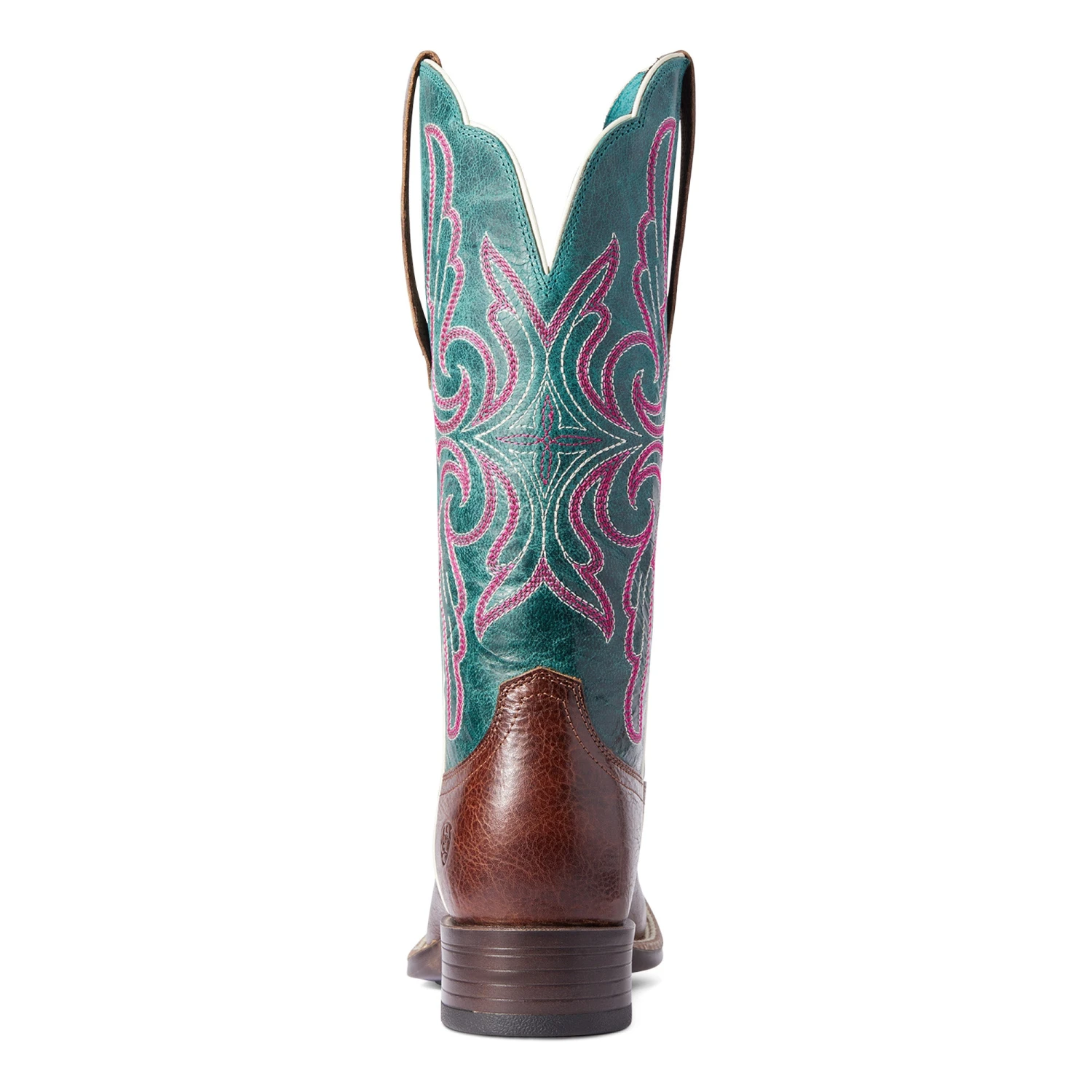 Ariat Ladies Primera Barrel Brown & Teal Stretchfit Boots 10038303 - Image 4