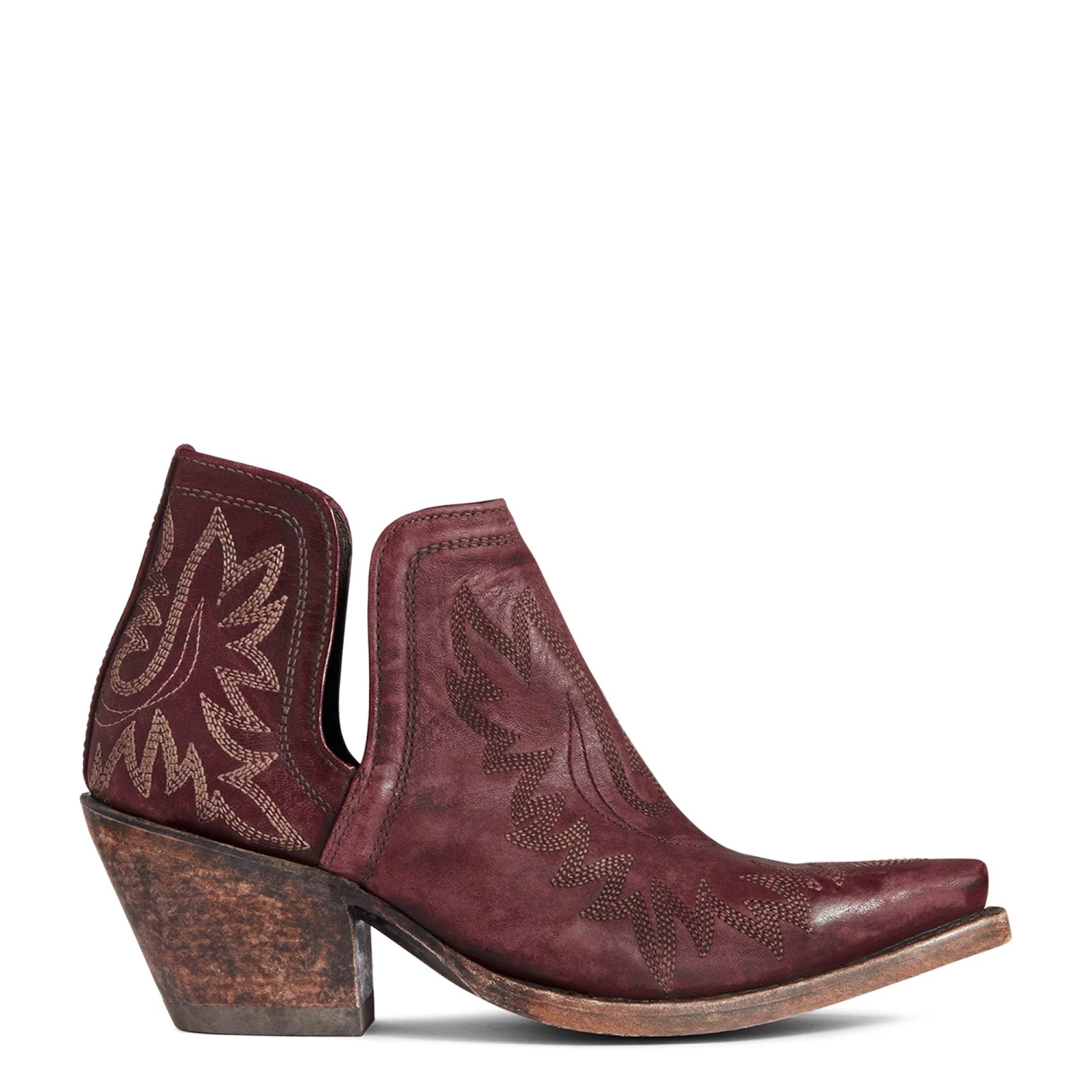 Ariat® Ladies Dixon Weathered Red Western Booties 10038343 - Image 3