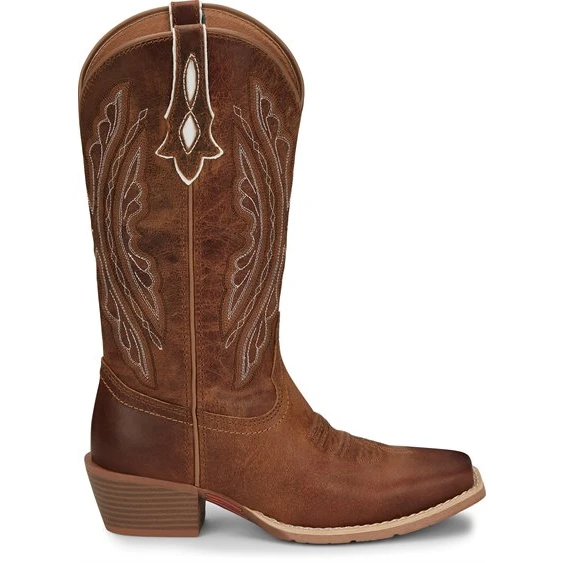 Justin® Ladies Rein Cowhide Leather Tan Square Toe Western Boots L2962 - Image 3