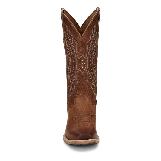 Justin® Ladies Rein Cowhide Leather Tan Square Toe Western Boots L2962 - Image 5