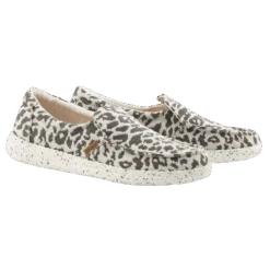 Hey Dude Ladies Misty Woven Cheetah Grey Shoes 140013091