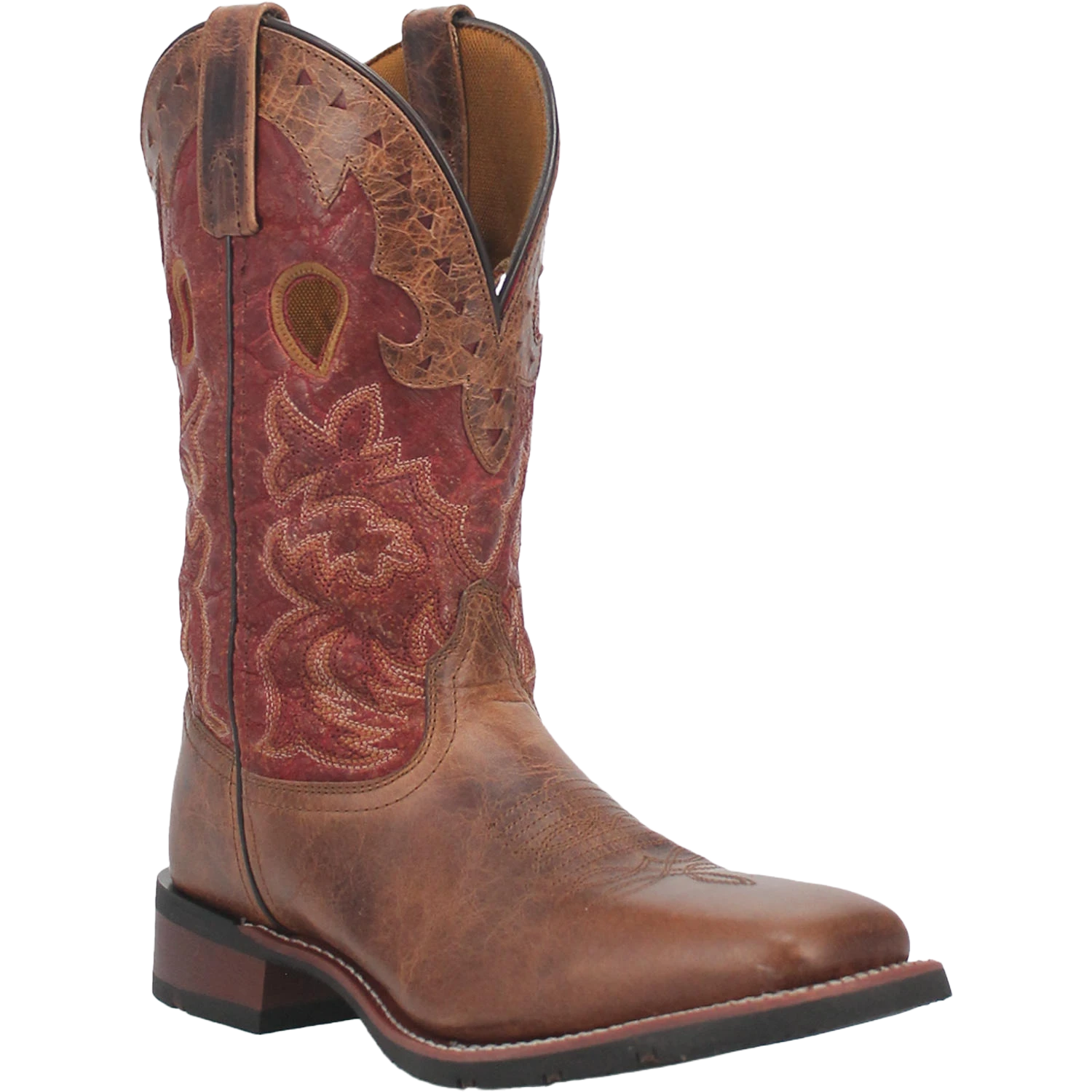 Laredo Men's Ross Red And Brown Square Toe Boots 7945