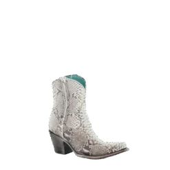 Corral Boots Corral Ladies Natural Python Zipper Ankle Boots A3791