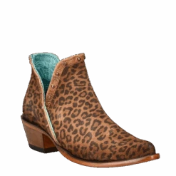 Corral Boots Corral Ladies Brown Leopard Print With Studs Ankle Bootie Z2003