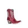 Corral Boots Corral Ladies Red Embroidered Zip Up Ankle Boots E1667