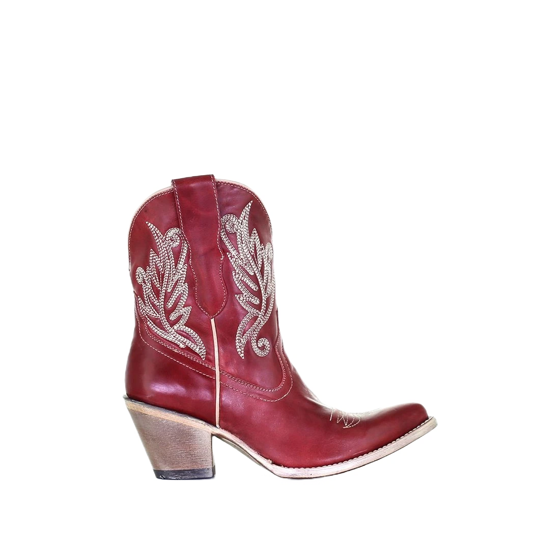 Corral Boots Corral Ladies Red Embroidered Zip Up Ankle Boots E1667 - Image 2