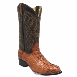 Cowtown Men's Cognac R Toe Alligator Print Western Boots R6094