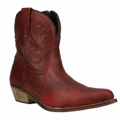 Dingo® Ladies Adobe Rose Red Western Zip Up Booties DI695