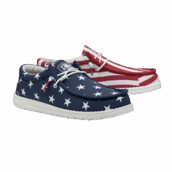 Hey Dude Men's Wally Patriotic American Flag Slip On Shoes 40001-9CW