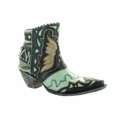Old Gringo® Ladies Eagle Flight Black & Aqua Snip Toe Booties BL3515-1