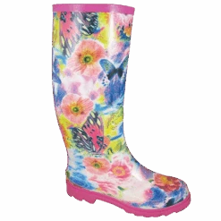 Smoky Mountain Ladies Pink Butterfly & Flower Rubber Boots 6771