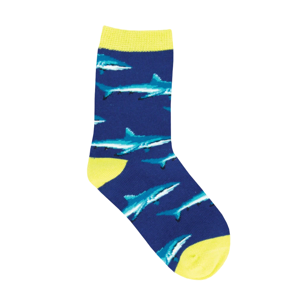 SockSmith Boy's Youth Shark School Navy Socks KC70144-NAV