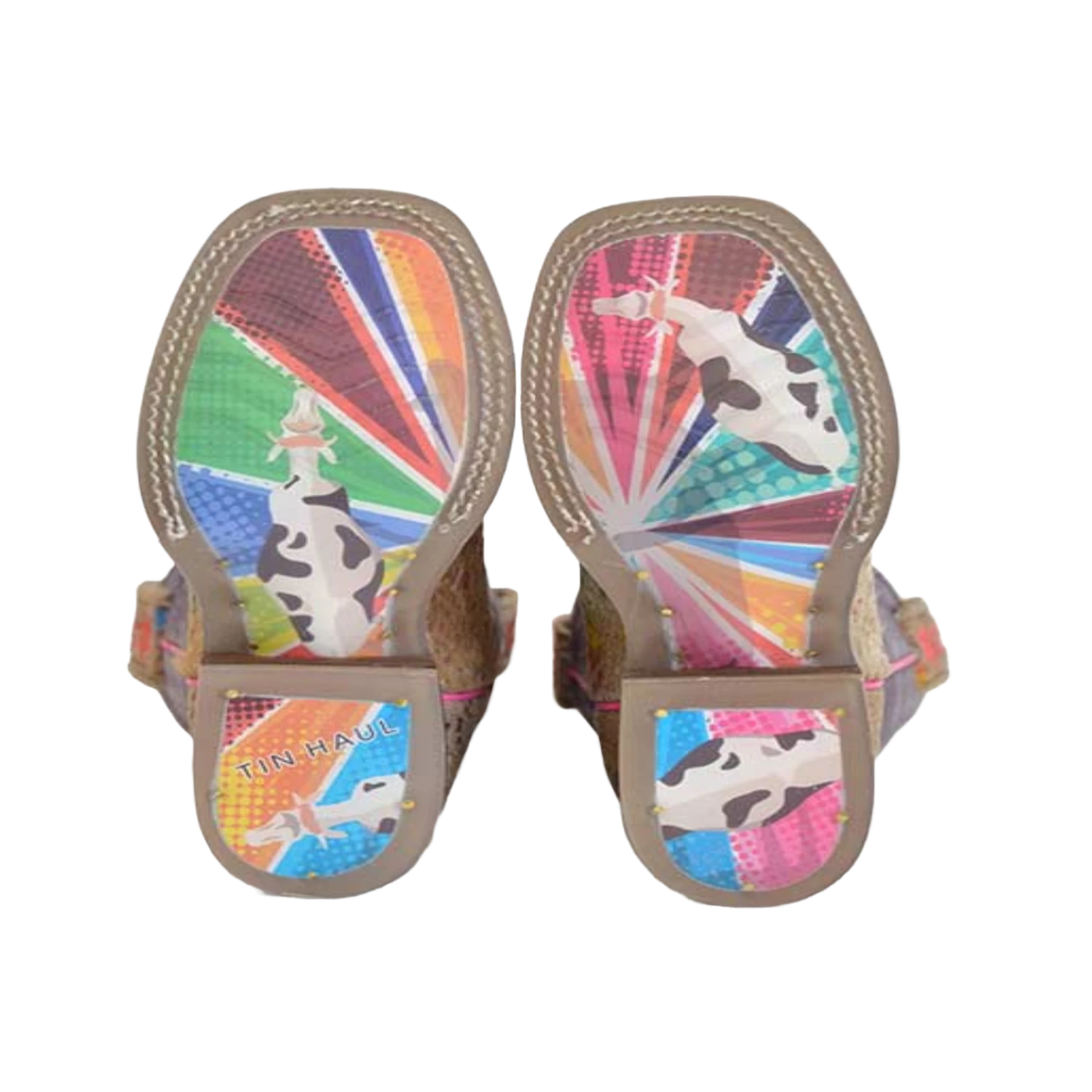 Tin Haul® Girl's Colorful Cattle Sole Square Toe Boots 14-018-0077-0873 - Image 2