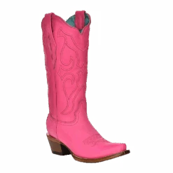 Corral Boots Corral Ladies Embroidered Fuchsia Pink Snip Toe Boots Z5138