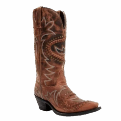 Laredo® Ladies Tan Twistz Studded Brown Snip Toe Boots52390