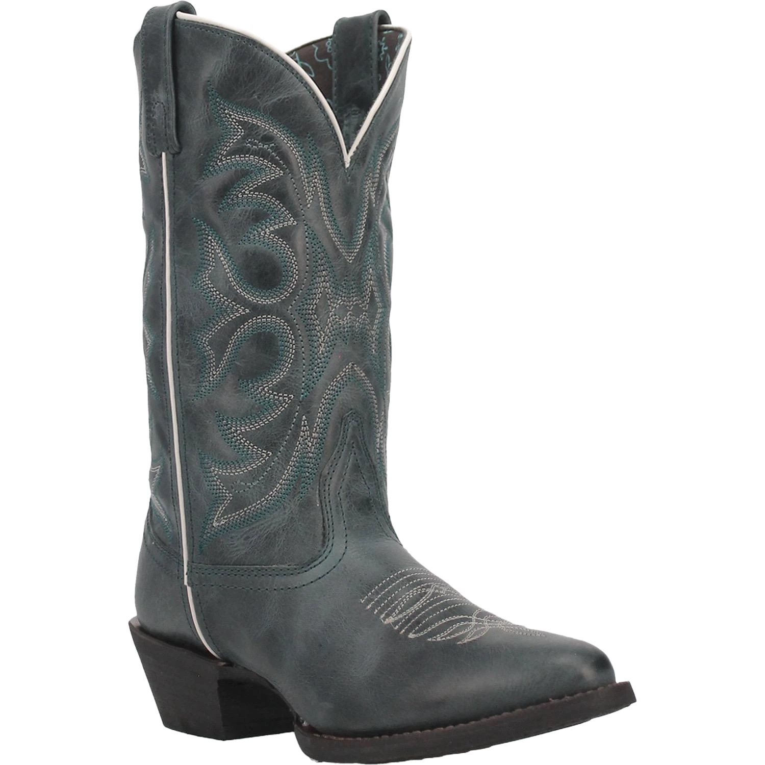 Laredo Ladies Billie Turquoise Round Toe Pull On Western Boots 51107