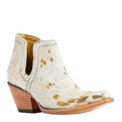 Ariat® Ladies Dixon Haircalf White Metallic Hair On Booties 10041026