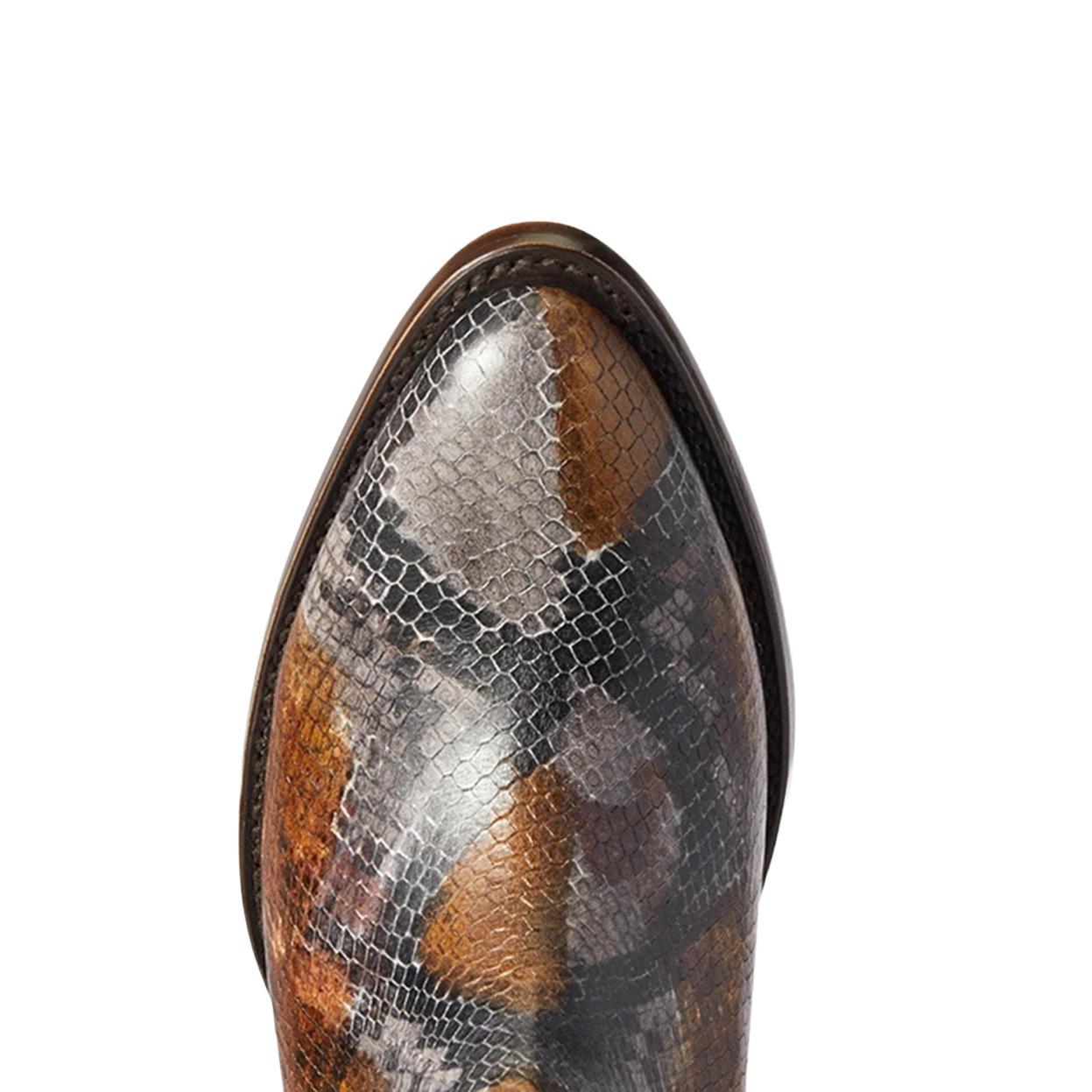 Ariat® Ladies Dixon R Toe Snake Print Brown Western Booties 10038548 - Image 2