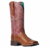 Ariat Ladies Primera Dark Tan & Pomegranate StretchFit Boots 10038461