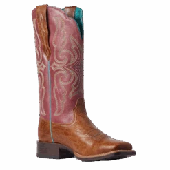 Ariat Ladies Primera Dark Tan & Pomegranate StretchFit Boots 10038461