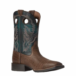 Ariat Men's Sport Buckout Deep Blue Croc Print Boots 10038501