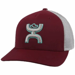 Hooey Children's "Coach" Maroon And Grey Flexfit Hat 2112MAGY-Y