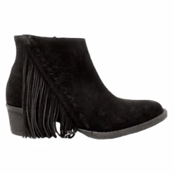 Circle G By Corral Ladies Black Suede Side Fringe Bootie Q0036