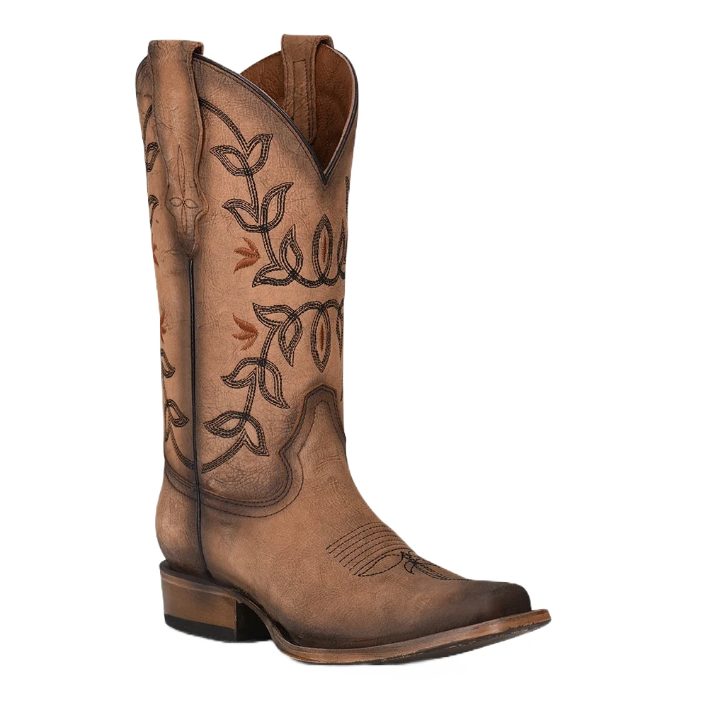 Circle G By Corral Ladies Flowered Embroidery Brown Boots L2032