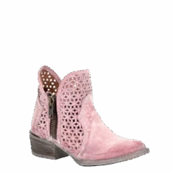 Circle G By Corral Ladies Pink Cutout Shortie Boots Q5062