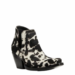 Ariat® Ladies Dixon Haircalf Black & White Snip Toe Booties 10041025