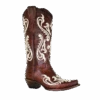 Circle G By Corral Ladies Brown Embroidery Snip Toe Boots L2006