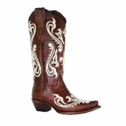 Circle G By Corral Ladies Brown Embroidery Snip Toe Boots L2006